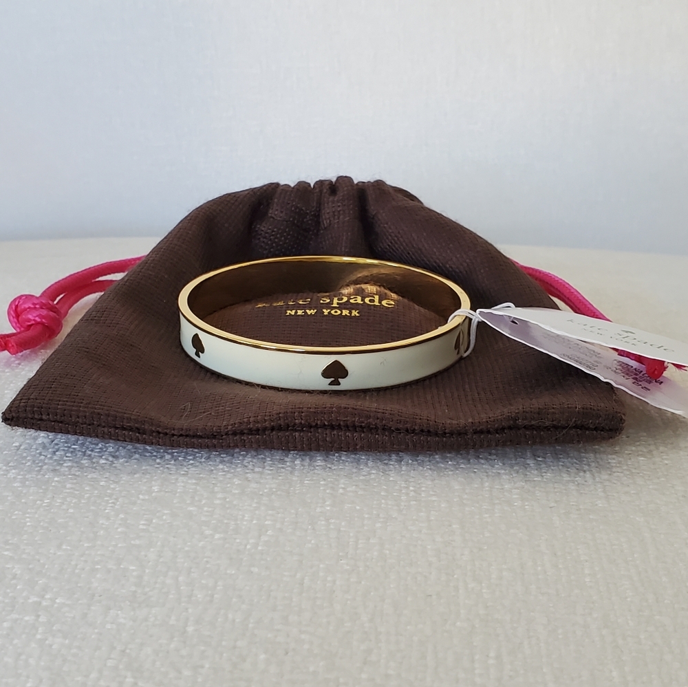 Kate Spade Cream&Gold Enamel Bangle Bracelet - Picture 4 of 5